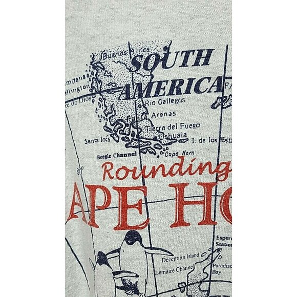 Cape Horn Crewneck Vintage Sweatshirt  XXL Mens Gray Rounding Cape Horn Map - Picture 4 of 6